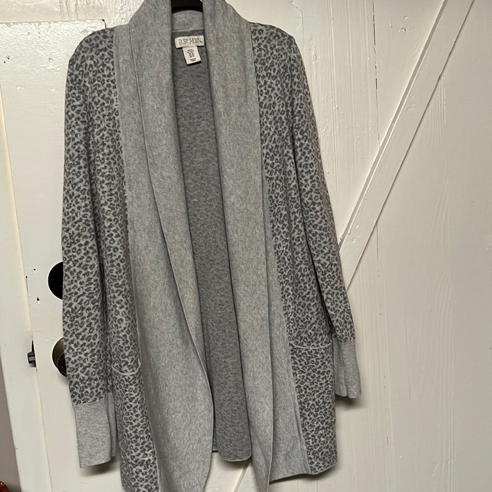 Ruby moon animal print open cardigan